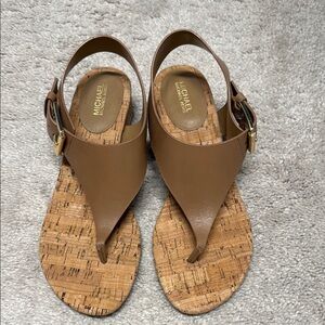 Michael Kors Brown Leather Sandals